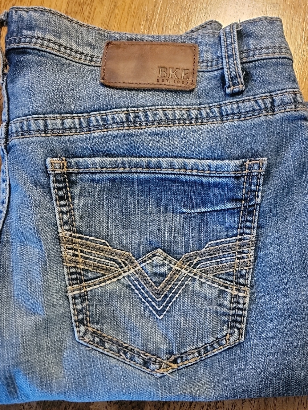 BKE Light Blue Distressed Back Pocket Jeans